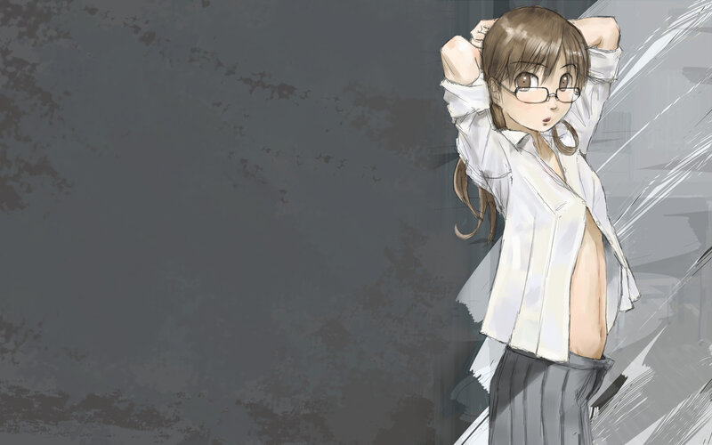 anime girl with glasses