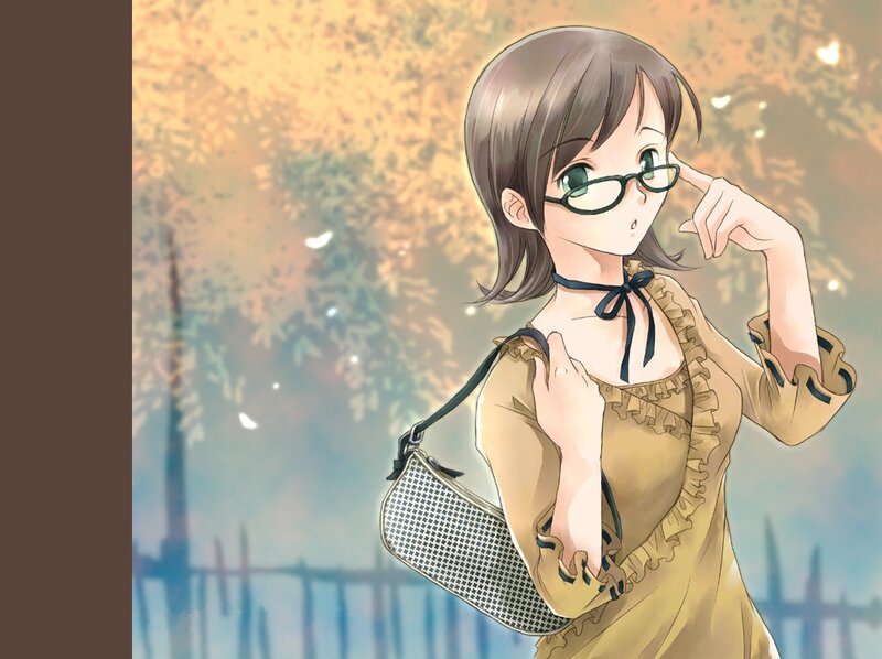anime girl with glasses