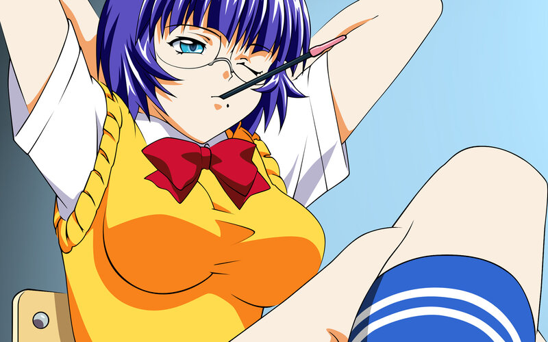 anime girl with glasses