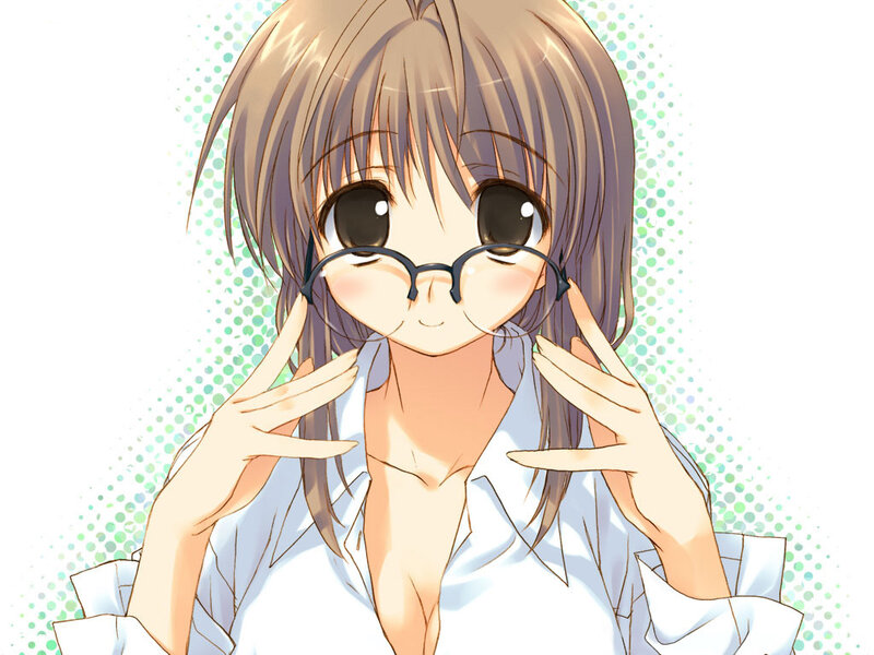 anime girl with glasses