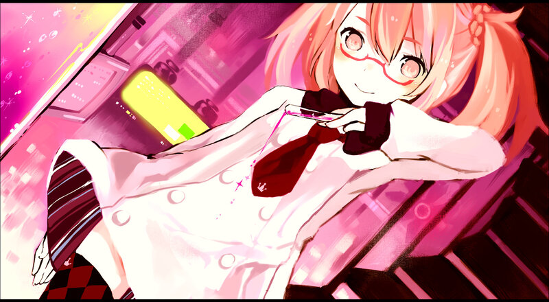anime girl with glasses