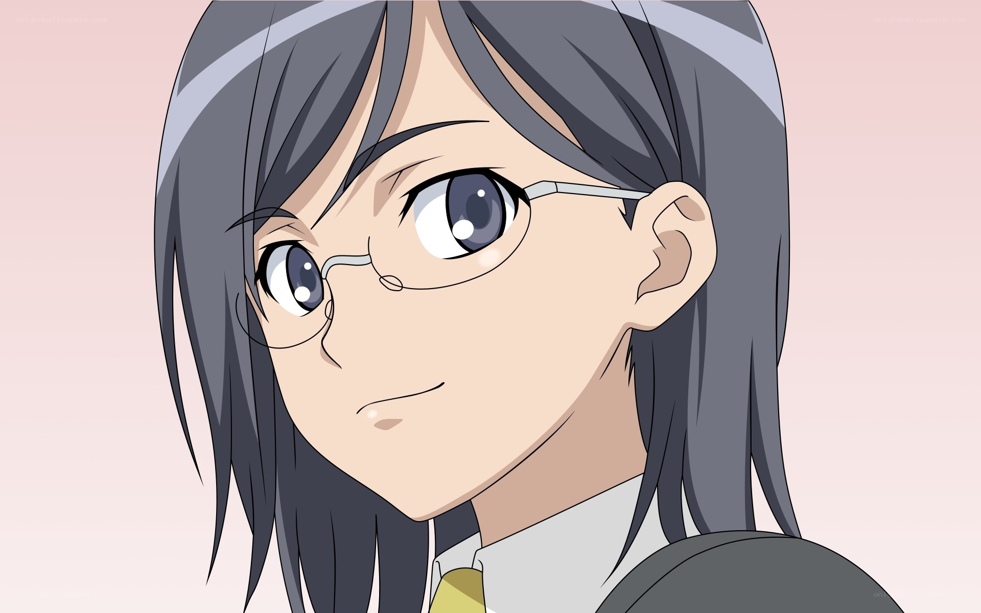 anime girl with glasses