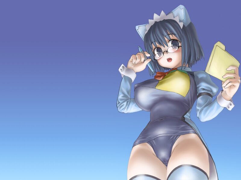 anime girl with glasses