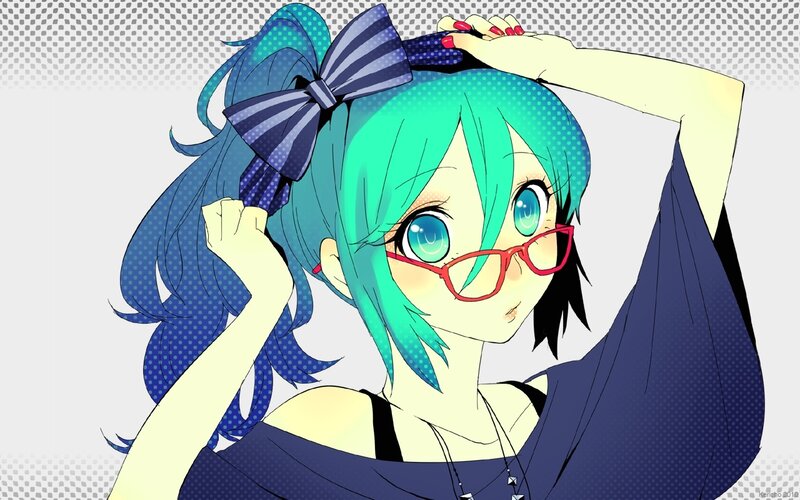 anime girl with glasses