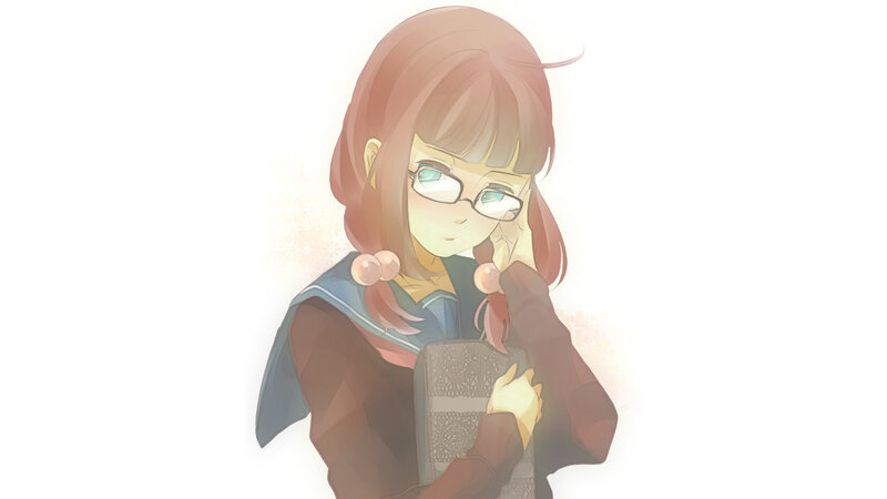 anime girl with glasses