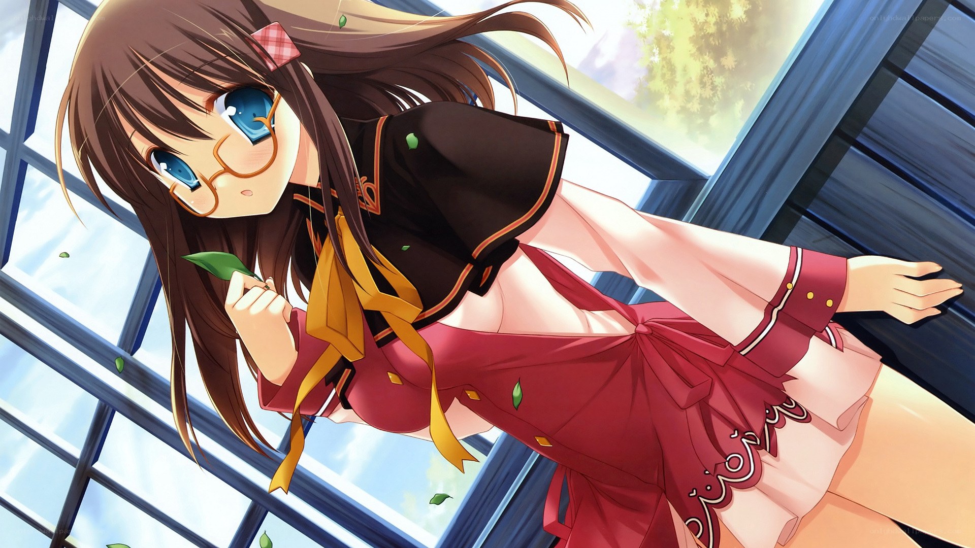 anime girl with glasses