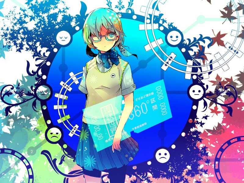 anime girl with glasses and ticket