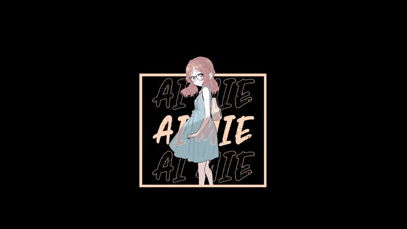 Anime Girl with Glasses — Black, Neutral, Dress