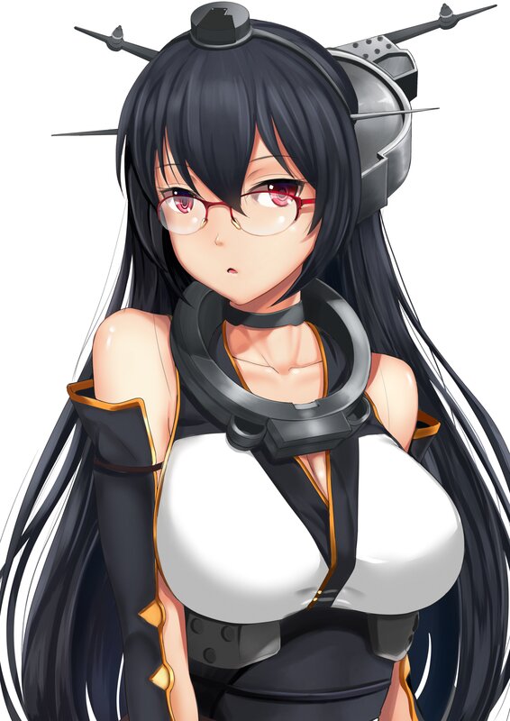 Anime Girl with Glasses — Black, Neutral, Headset