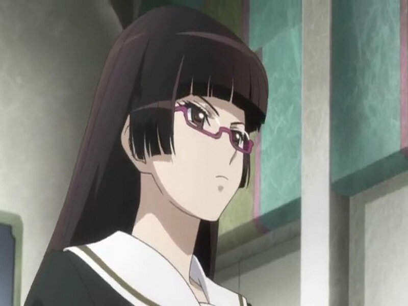 Anime Girl with Glasses — Black, Neutral