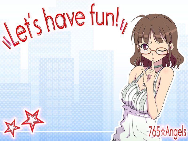 Anime Girl with Glasses — Blue, Playful