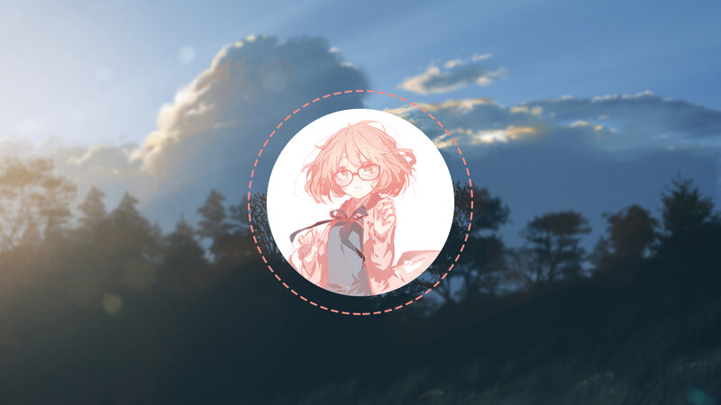 Anime Girl with Glasses — Blue, Serene, Sunset, Digital Art