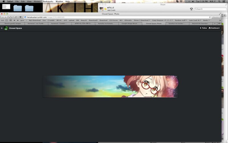Anime Girl with Glasses — Blue, Serene, Sunset
