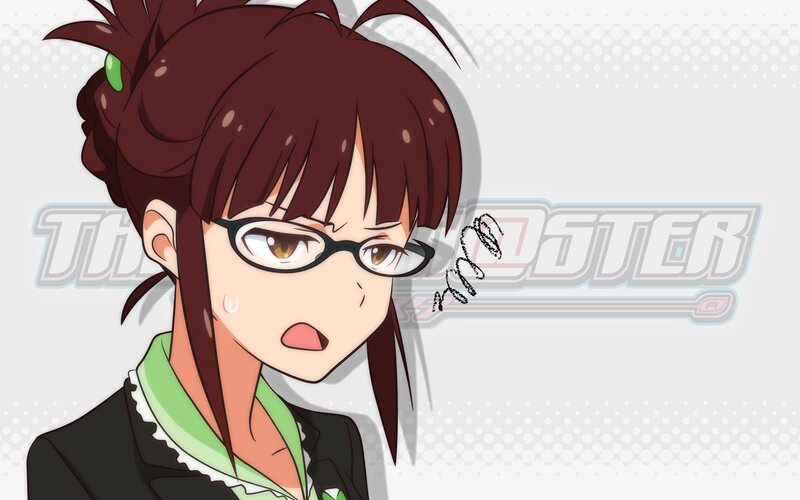 Anime Girl with Glasses — Brown, Anxious