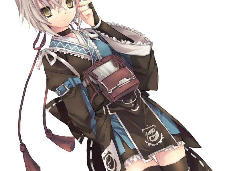 Anime Girl with Glasses — Brown, Calm, Bag