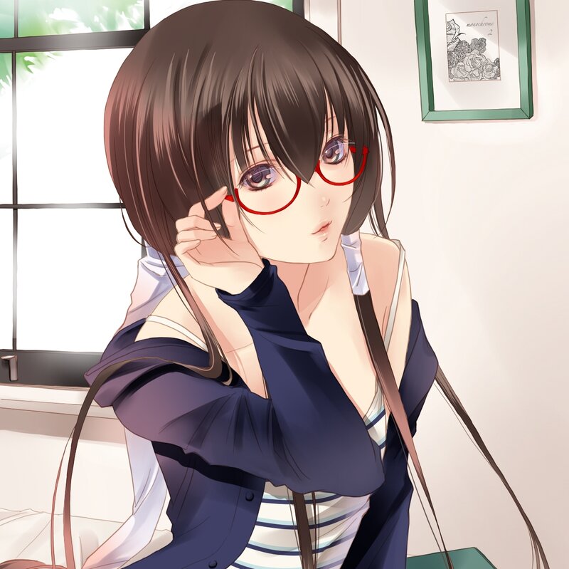 Anime Girl with Glasses — Brown, Calm, Morning