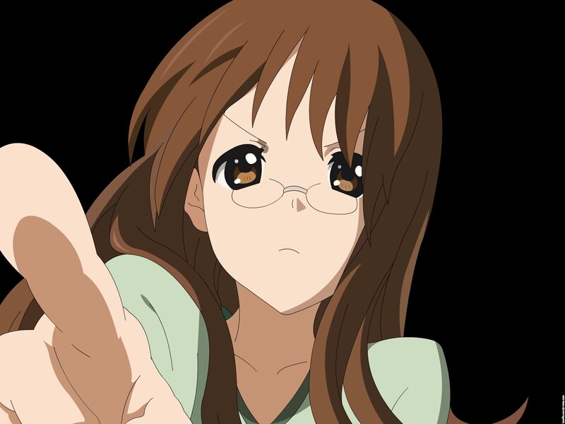 Anime Girl with Glasses — Brown, Neutral, Brown Hair