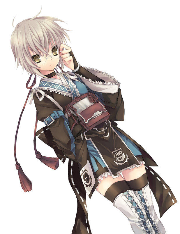 Anime Girl with Glasses — Brown, Neutral, Digital Art, Bag