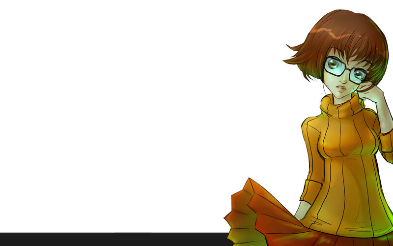 Anime Girl with Glasses — Brown, Neutral, Digital Art, Turtleneck