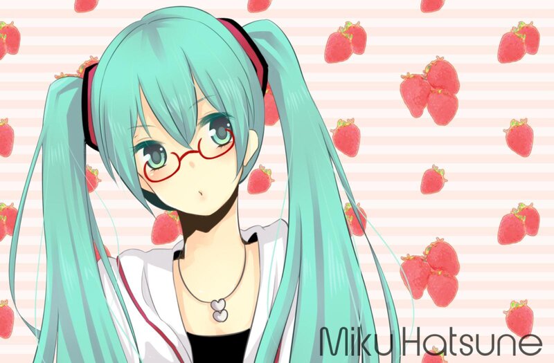 Anime Girl with Glasses — Cyan
