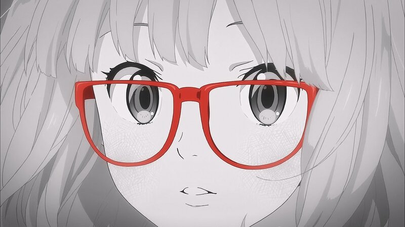 Anime Girl with Glasses — Gray, Neutral, Hair