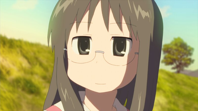 Anime Girl with Glasses — Green, Serene, Afternoon