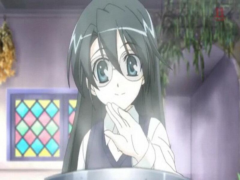 Anime Girl with Glasses — Green