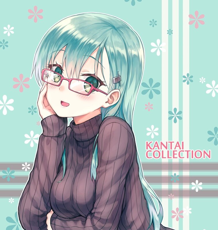 Anime Girl with Glasses — Light Blue