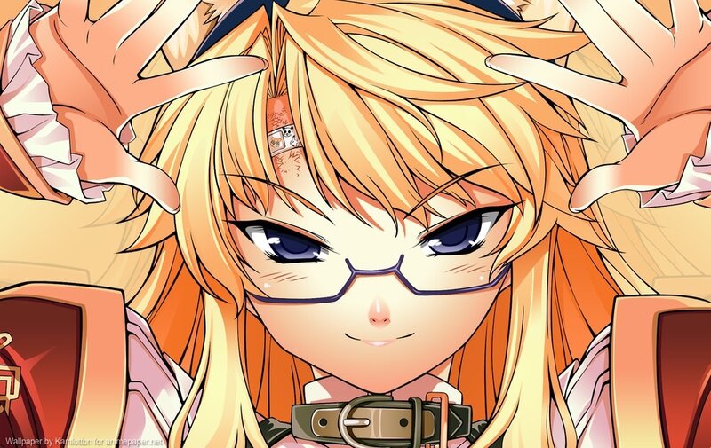 Anime Girl with Glasses — Orange