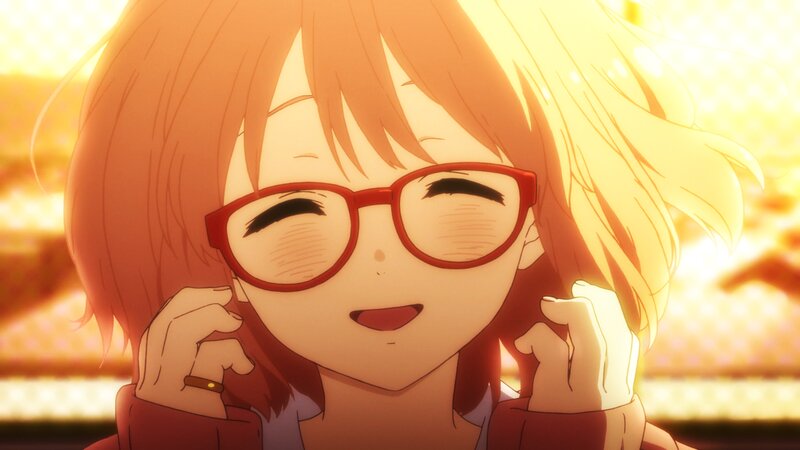 Anime Girl with Glasses — Orange, Warm