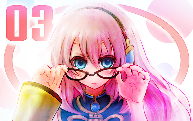 Anime Girl with Glasses — Pink, Calm, Digital Art