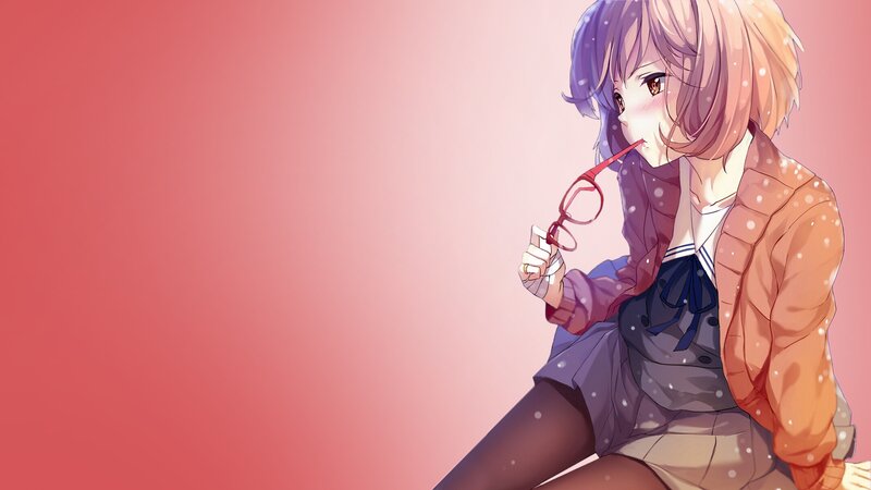 Anime Girl with Glasses — Pink, Calm, Jacket