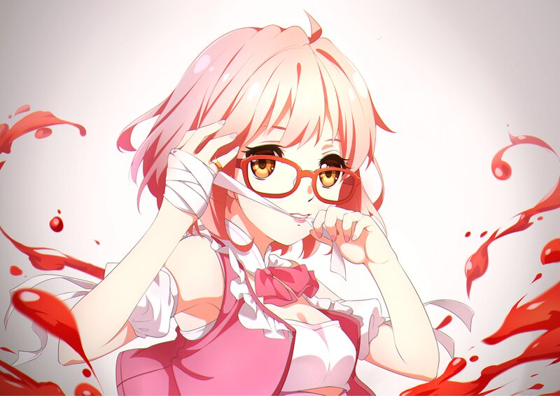 Anime Girl with Glasses — Pink, Dramatic
