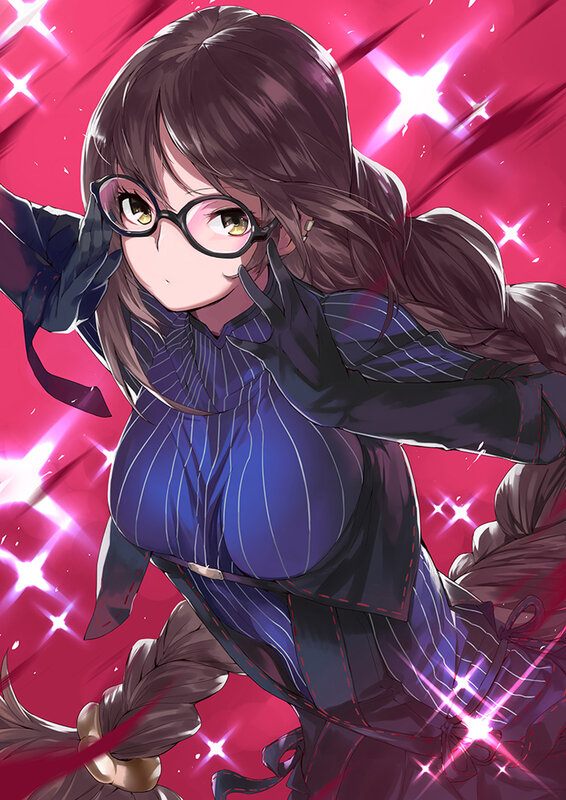 Anime Girl with Glasses — Pink, Dynamic