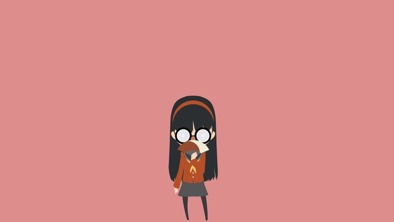Anime Girl with Glasses — Pink, Neutral