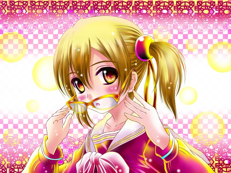 Anime Girl with Glasses — Pink, Playful, Pigtails