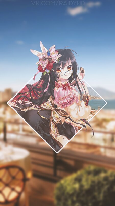 Anime Girl with Glasses — Pink, Serene, Afternoon