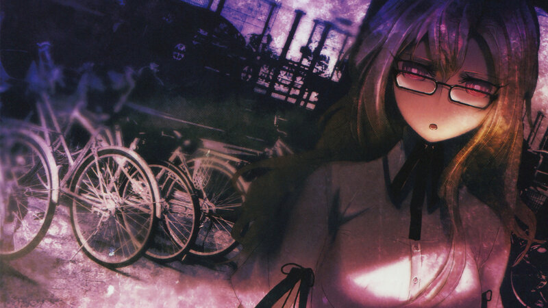 Anime Girl with Glasses — Purple, Dramatic, Night