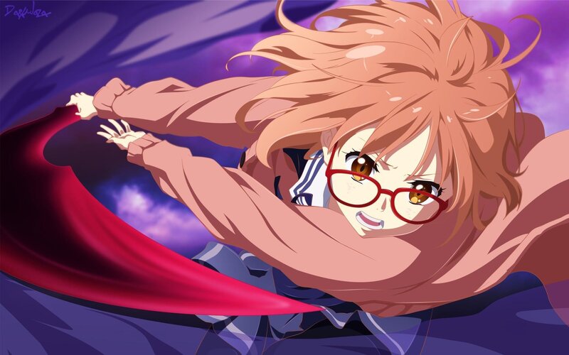Anime Girl with Glasses — Purple, Dynamic
