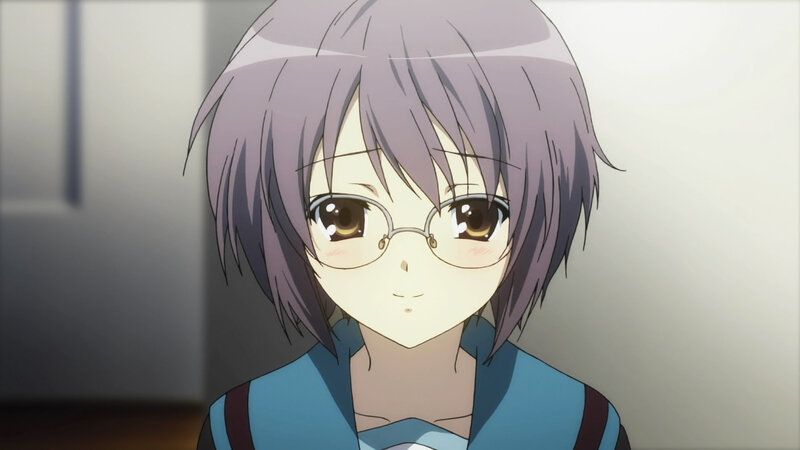 Anime Girl with Glasses — Purple, Neutral