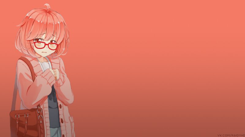 Anime Girl with Glasses — Red, Neutral