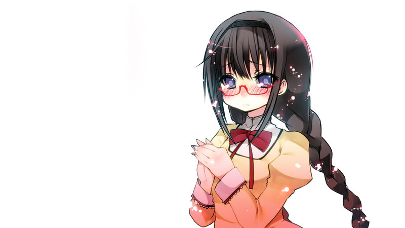 Anime Girl with Glasses — White, Calm, Braided Hair