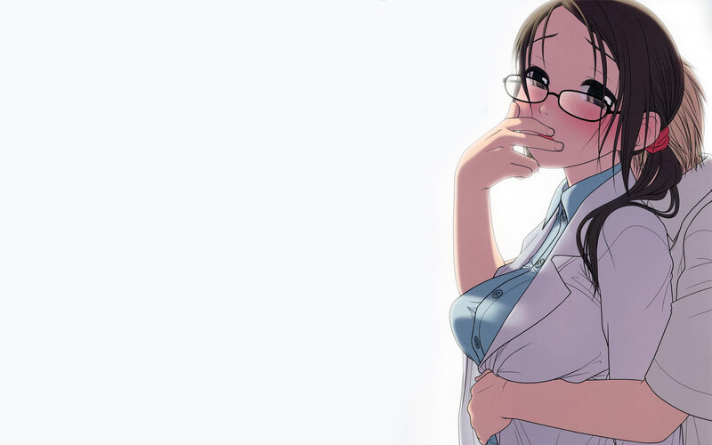 Anime Girl with Glasses — White, Calm, Manga