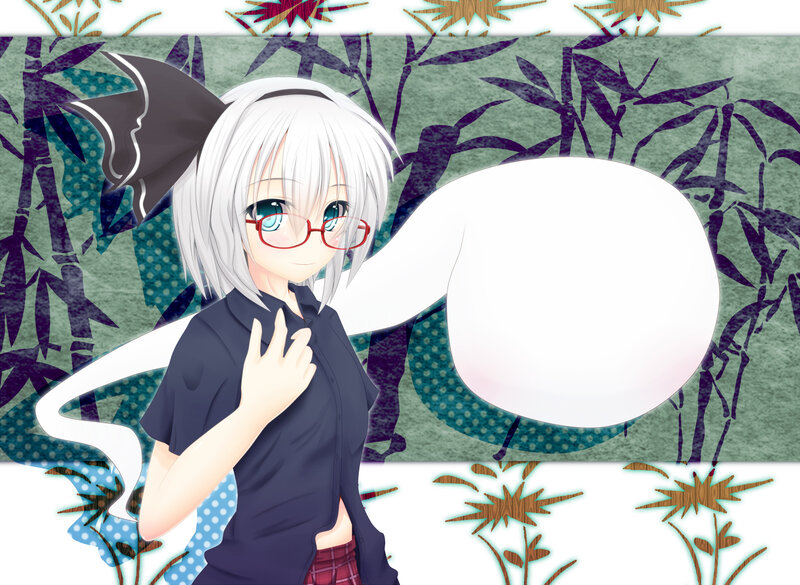 Anime Girl with Glasses — White, Calm, White Hair