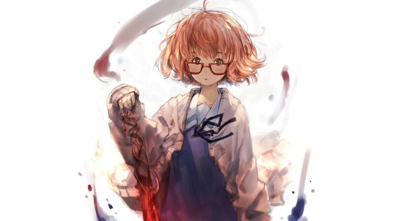 Anime Girl with Glasses — White, Dramatic, Digital Art, Blood, Lab Coat