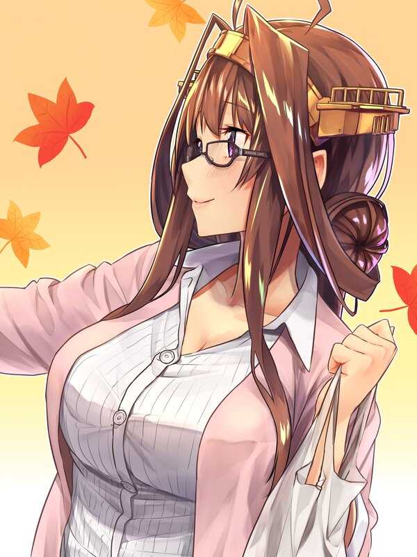 Anime Girl with Glasses — Yellow, Calm, Autumn