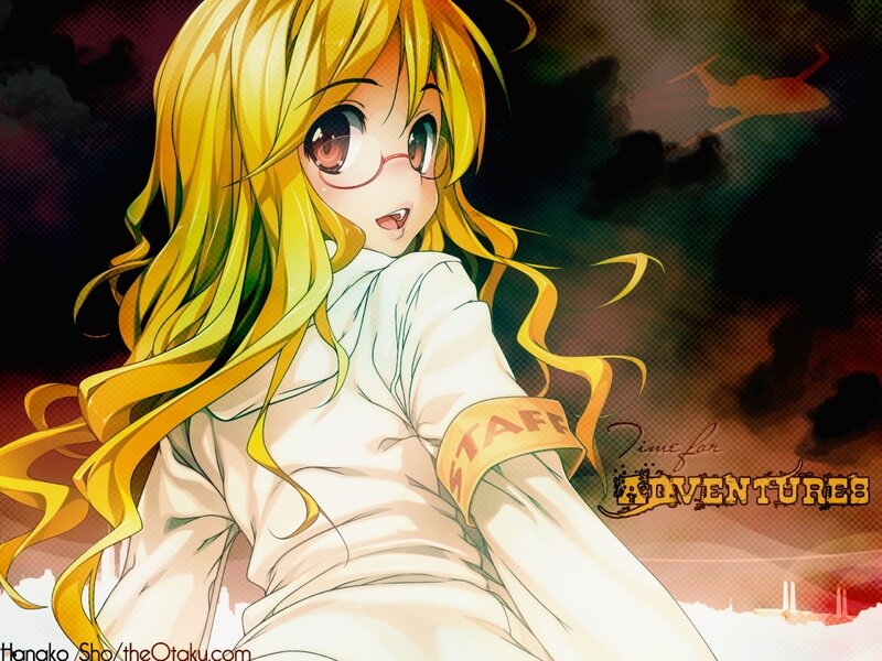 Anime Girl with Glasses — Yellow, Dramatic