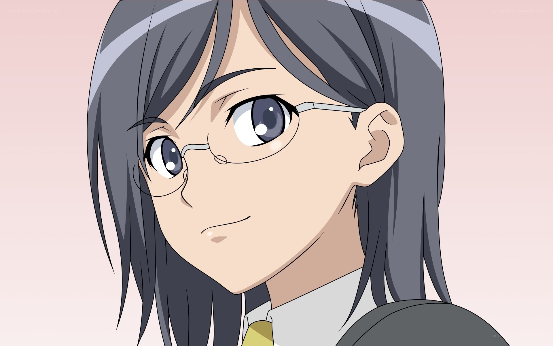 anime girl with glasses