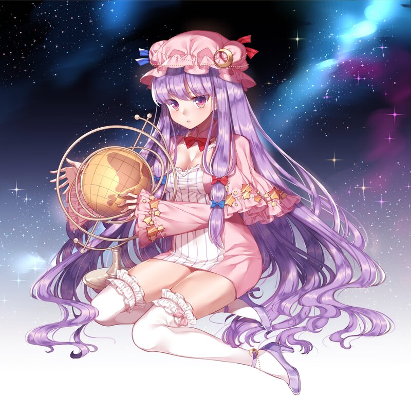 Anime Girl with Globe — Purple