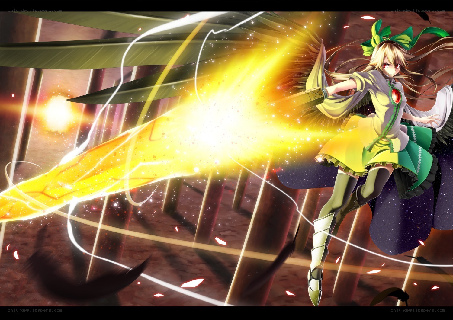 Anime girl with glowing attack